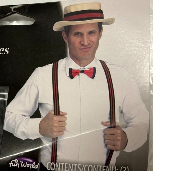 Gangster Gatsby Suspender Instant Kit 14+ Hoodlum Halloween Costume Accessory - Picture 2 of 5